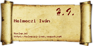 Helmeczi Iván névjegykártya